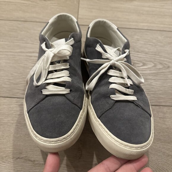 GOOD MAN BRAND BEIGE OILED SUEDE LEATHER EDGE LOW TOP SNEAKERS $228 SZ 9.5 - Picture 5 of 9